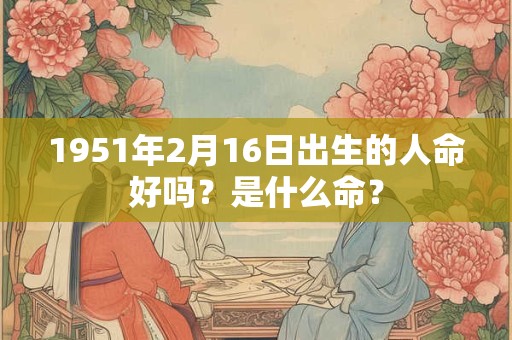 1951年2月16日出生的人命好吗？是什么命？