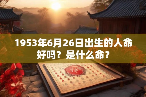 1953年6月26日出生的人命好吗？是什么命？