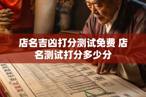 店名吉凶打分测试免费 店名测试打分多少分