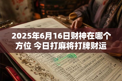 2025年6月16日财神在哪个方位 今日打麻将打牌财运方位！