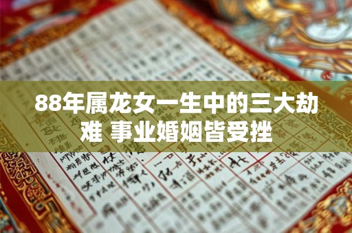 88年属龙女一生中的三大劫难 事业婚姻皆受挫