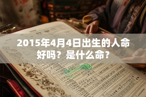 2015年4月4日出生的人命好吗？是什么命？