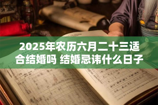 2025年农历六月二十三适合结婚吗 结婚忌讳什么日子