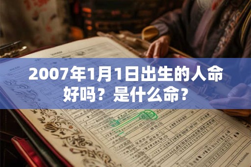 2007年1月1日出生的人命好吗?是什么命? 2007年1月1日出生的人命好吗?是什么命?