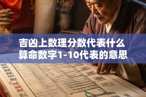吉凶上数理分数代表什么 算命数字1-10代表的意思