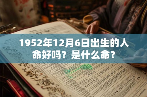 1952年12月6日出生的人命好吗？是什么命？