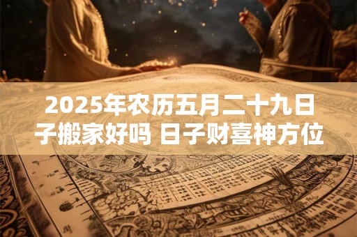 详细阅读:2025年农历五月二十九日子搬家好吗 日子财喜神方位 2025年农历五月二十九日子搬家好吗 日子财喜神方位