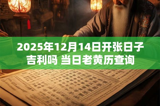 2025年12月14日开张日子吉利吗 当日老黄历查询