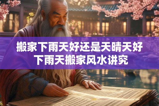 搬家下雨天好还是天晴天好 下雨天搬家风水讲究
