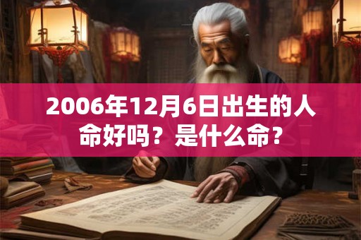 2006年12月6日出生的人命好吗？是什么命？
