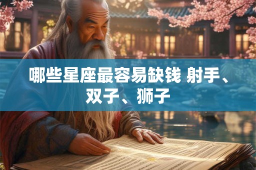哪些星座最容易缺钱 射手、双子、狮子