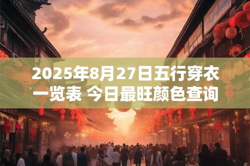 2025年8月27日五行穿衣一览表 今日最旺颜色查询