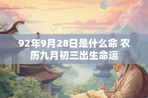 92年9月28日是什么命 农历九月初三出生命运 92年9月28日是什么命 农历九月初三出生命运
