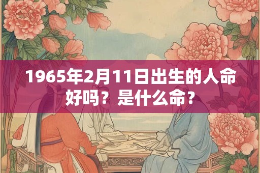 1965年2月11日出生的人命好吗？是什么命？
