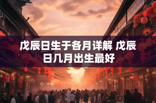 戊辰日生于各月详解 戊辰日几月出生最好