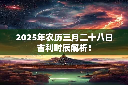 2025年农历三月二十八日吉利时辰解析！