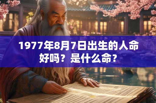 详细阅读:1977年8月7日出生的人命好吗?是什么命? 1977年8月7日出生的人命好吗?是什么命?