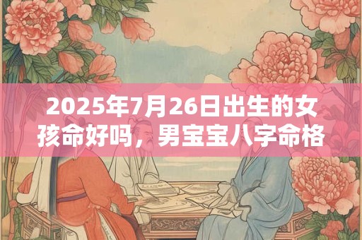 2025年7月26日出生的女孩命好吗，男宝宝八字命格