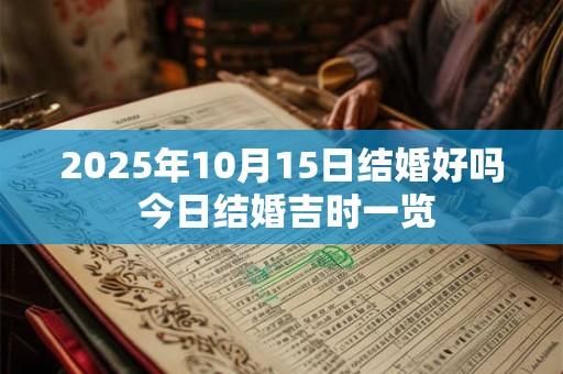 2025年10月15日结婚好吗 今日结婚吉时一览 2025年10月15日结婚好吗 今日结婚吉时一览