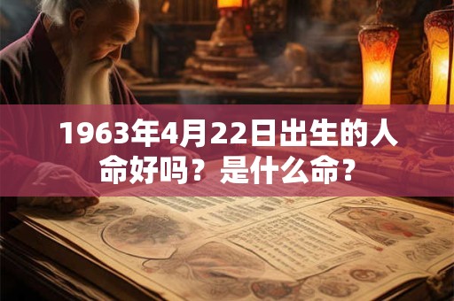 1963年4月22日出生的人命好吗？是什么命？