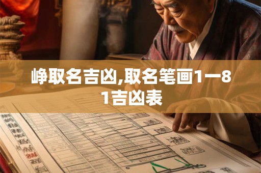 峥取名吉凶,取名笔画1一81吉凶表