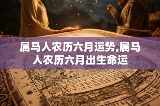属马人农历六月运势,属马人农历六月出生命运