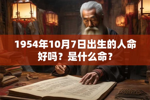 1954年10月7日出生的人命好吗？是什么命？