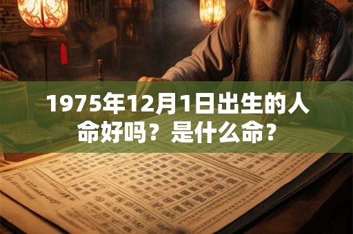 1975年12月1日出生的人命好吗？是什么命？