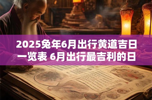 2025兔年6月出行黄道吉日一览表 6月出行最吉利的日子