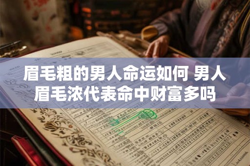眉毛粗的男人命运如何 男人眉毛浓代表命中财富多吗