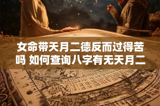 女命带天月二德反而过得苦吗 如何查询八字有无天月二德