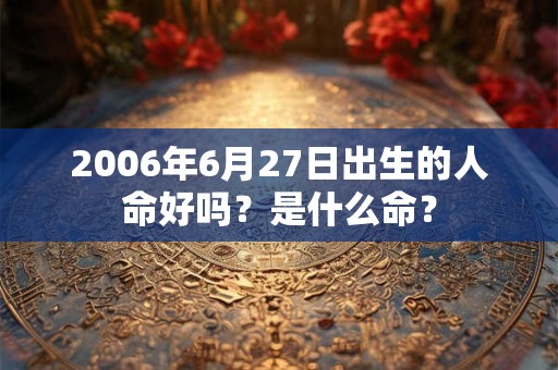 2006年6月27日出生的人命好吗？是什么命？