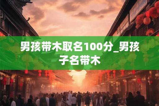 男孩带木取名100分_男孩子名带木