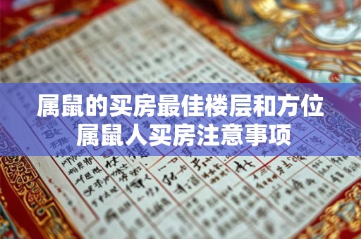 属鼠的买房最佳楼层和方位 属鼠人买房注意事项