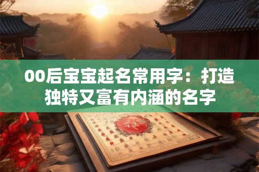 00后宝宝起名常用字：打造独特又富有内涵的名字