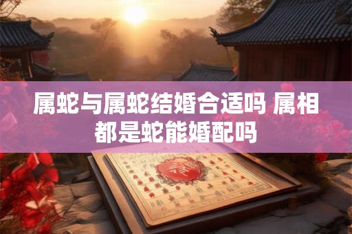 属蛇与属蛇结婚合适吗 属相都是蛇能婚配吗