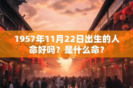 1957年11月22日出生的人命好吗？是什么命？