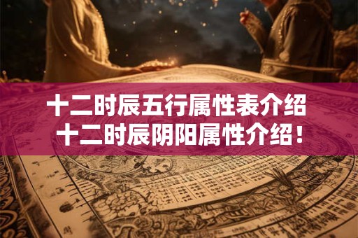 详细阅读:十二时辰五行属性表介绍 十二时辰阴阳属性介绍! 十二时辰五行属性表介绍 十二时辰阴阳属性介绍!