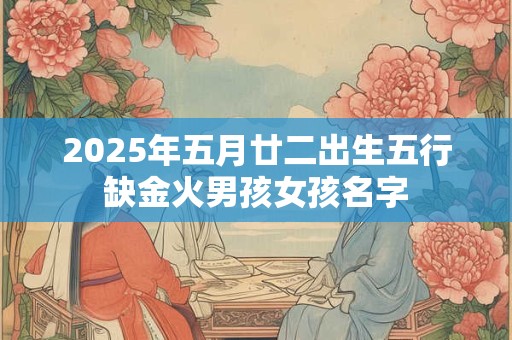 2025年五月廿二出生五行缺金火男孩女孩名字