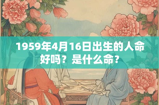 1959年4月16日出生的人命好吗？是什么命？
