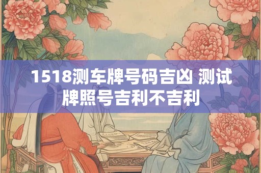 1518测车牌号码吉凶 测试牌照号吉利不吉利
