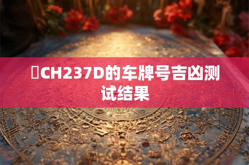 魯CH237D的车牌号吉凶测试结果