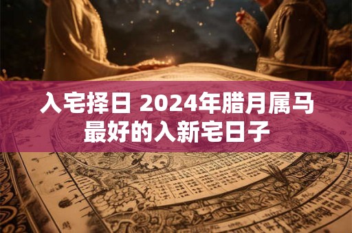 入宅择日 2024年腊月属马最好的入新宅日子