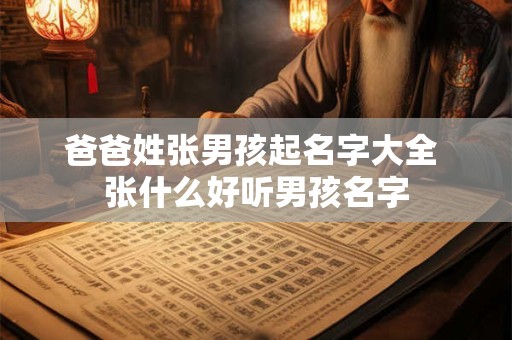 爸爸姓张男孩起名字大全 张什么好听男孩名字