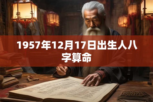 1957年12月17日出生人八字算命