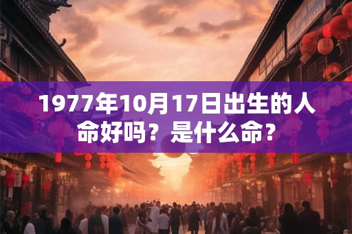 1977年10月17日出生的人命好吗？是什么命？