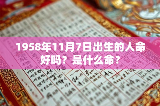 1958年11月7日出生的人命好吗？是什么命？