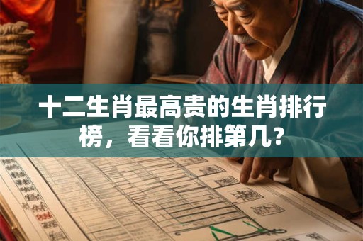 十二生肖最高贵的生肖排行榜，看看你排第几？