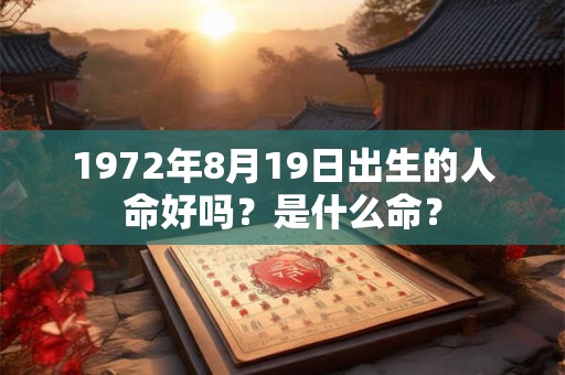 1972年8月19日出生的人命好吗？是什么命？