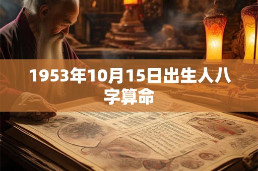 1953年10月15日出生人八字算命